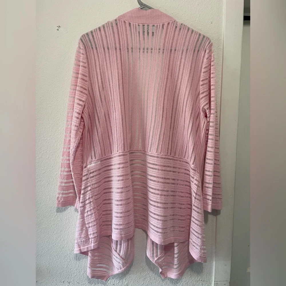 Kasper Blush Pink Striped Cardigan